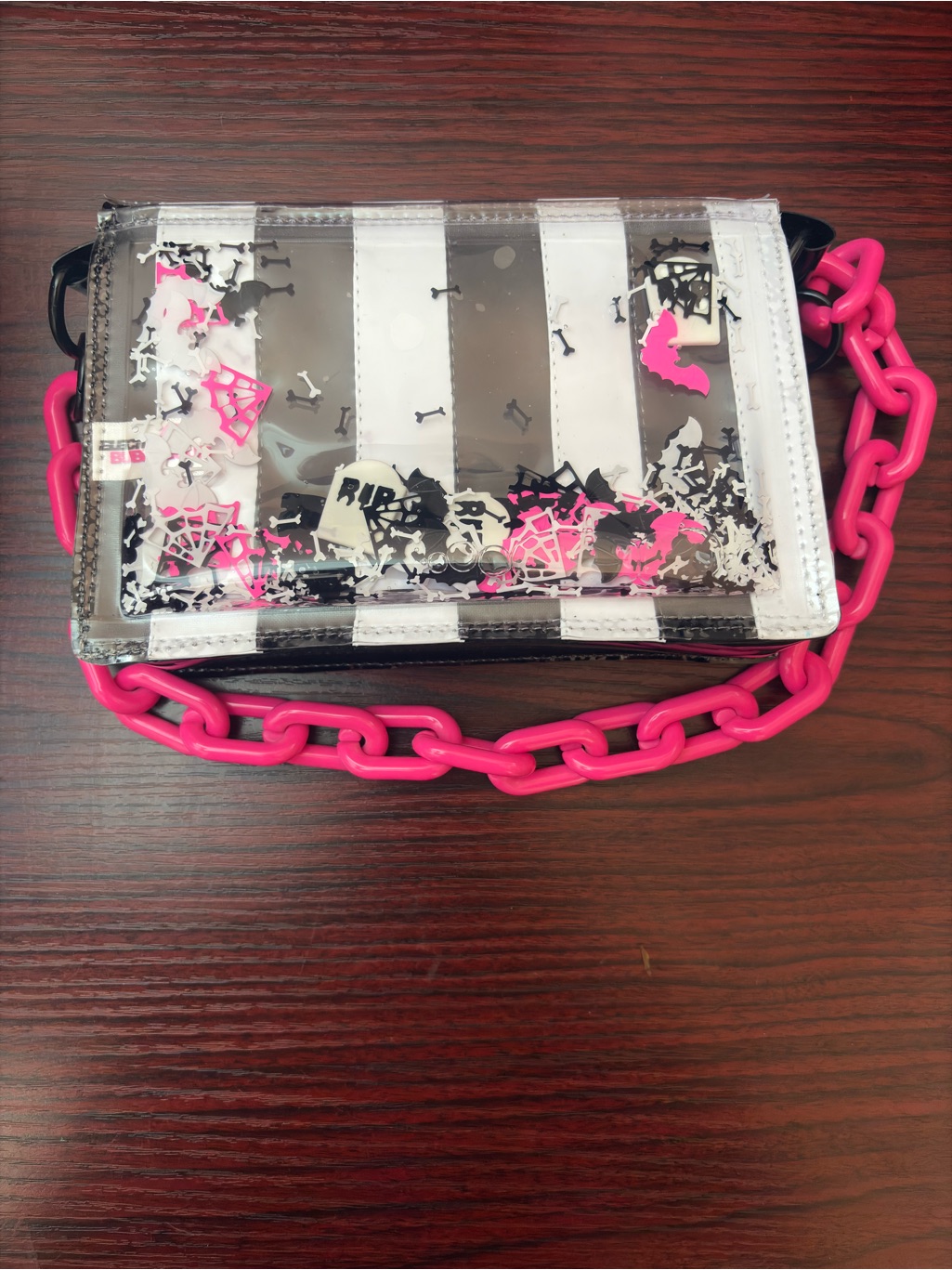 Electric Bubblegum Stripe Mini Crossbody Purse — image 3 of 8